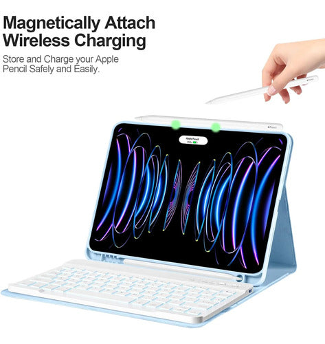 Funda Con Tecladopara iPad Pro Azul