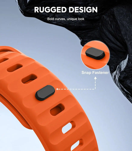 Correa Deportiva Moko Compatible Con Samsung Galaxy Watch Naranja 2.997 Cm