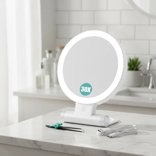 Espejo De Maquillaje Con Luz Blanco