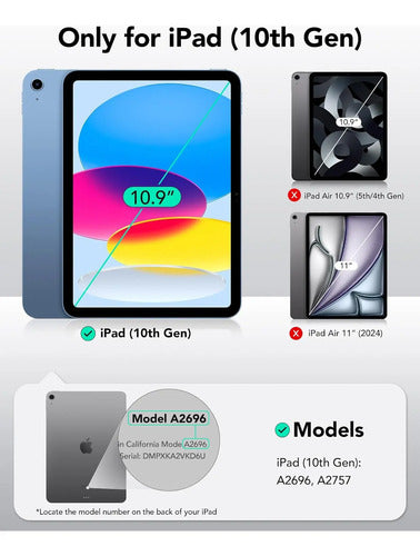 Funda Para iPad Generación 11ª/10ª Negro