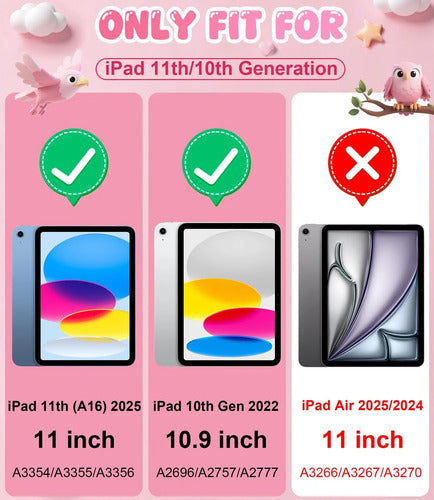 Funda Para iPad 10th/11th Gen Con Protector De Pantalla Rosa