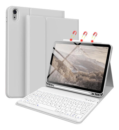 Funda Con Teclado Para iPad Air Gen 11 Gris