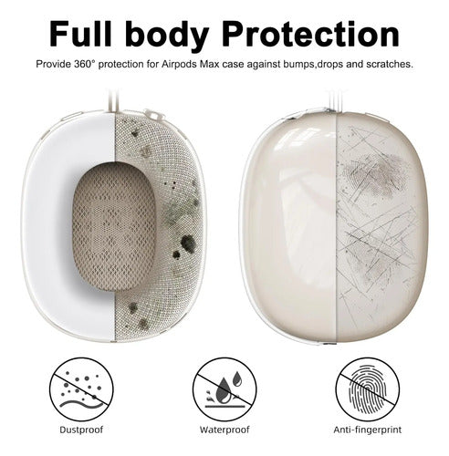 Funda De Silicona Para AirPods Max, Blanco Transparente Blanco