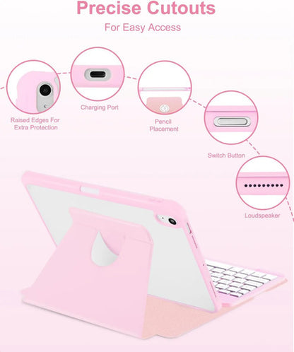Funda Con Teclado Para iPad Air Rosa