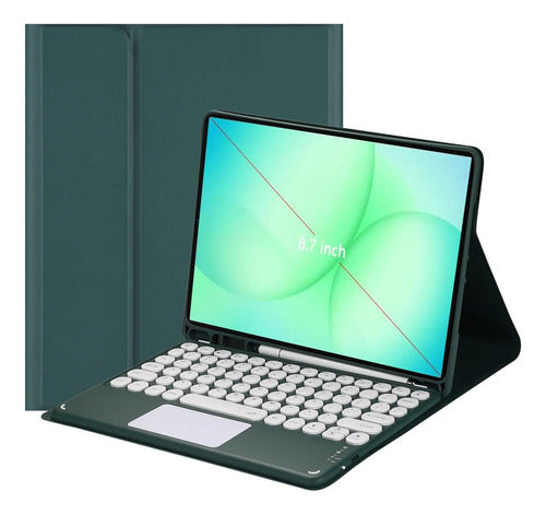 Funda Con Teclado Para Samsung Galaxy Tab A11/a9 8.7'' Verde Oscuro