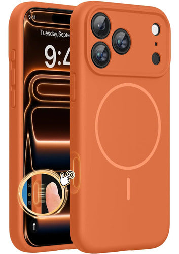 Funda Magnética Miracase Para Phone 17 Pro Naranja