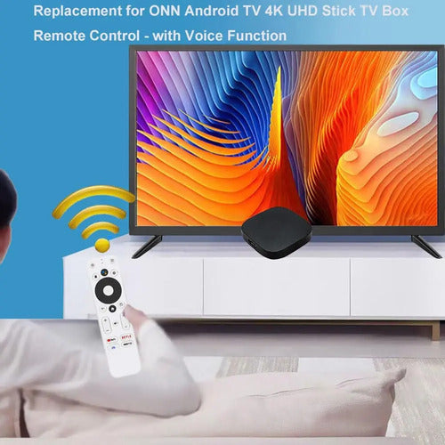 Control Remoto De Voz Para Onn Android Tv Fhd 4k Uhd Negro