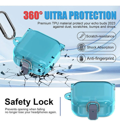 Funda Protectora Pucgue Para Echo Buds 2023 Con Llavero Azul Claro