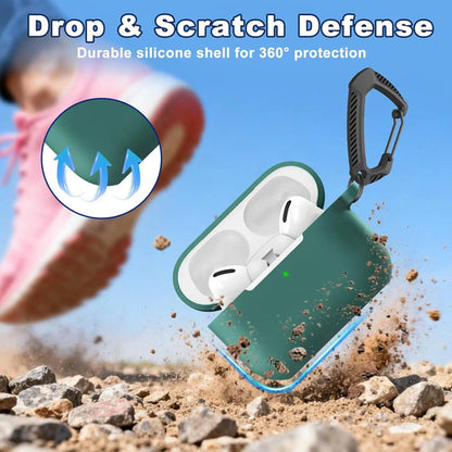 Funda Para  AirPods Pro 3 Con Llavero. Verde Oscuro