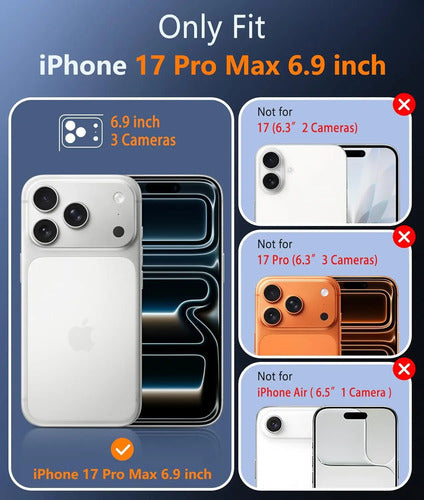 Funda Para iPhone 17 Pro Max 6.9 Pulgadas Transparente Transparente
