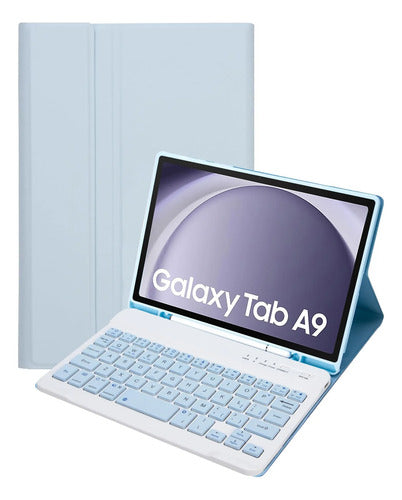 Funda Con Teclado Para Samsung Galaxy Tab A9 8.7 Azul