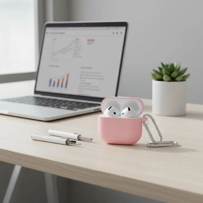 Funda R-fun Para AirPods 4 Con Kit De Limpieza Rosa Claro