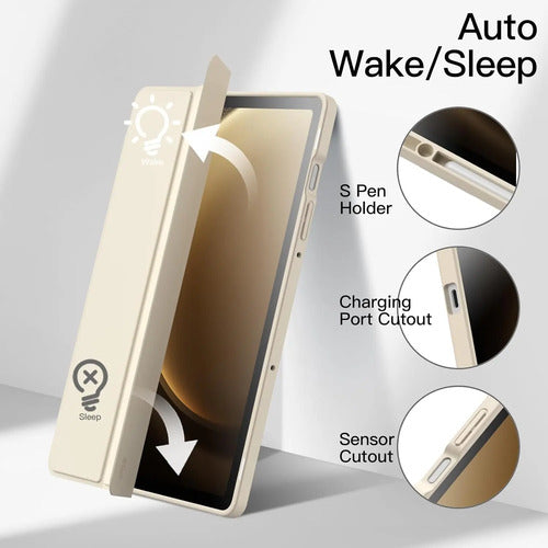 Funda Para Samsung Galaxy Tab S10 Lite/s10 Fe/s9. Crema