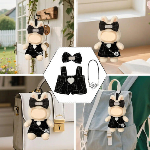 Ropa De Muñeca Elegante Para Labubu, Set De Mono Negro