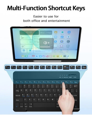 Funda Con Teclado Para Samsung Galaxy Tab S10 Lite & S10 Negro