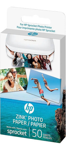 Papel Fotográfico Adhesivo Hp Sprocket 2x3 (50 Hojas) Blanco