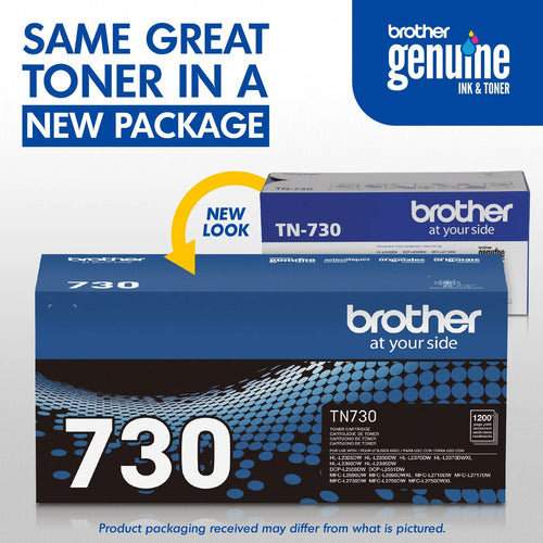 Cartucho De Tóner Auténtico Brother Tn730 - Negro Negro