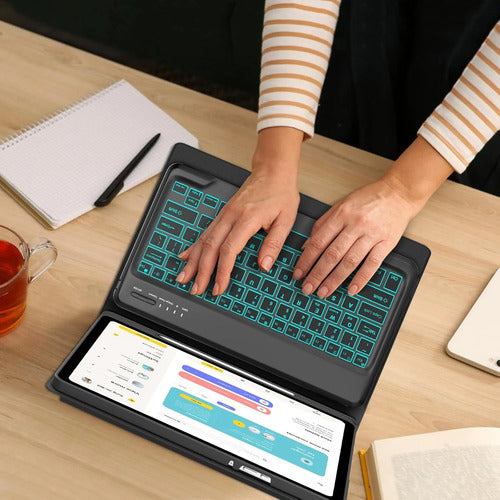 Funda Con Teclado Para Samsung Galaxy Tab S10fe+ Negro