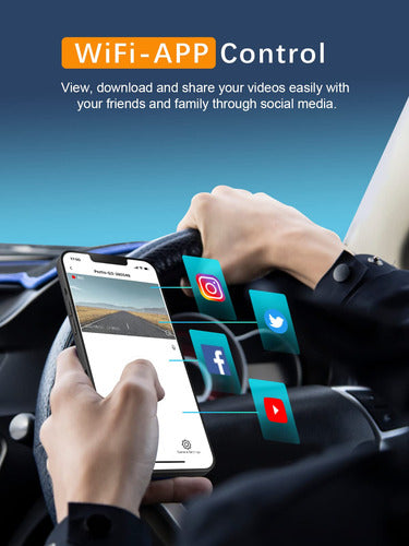 Cámara Compacta Para Auto 1080p, Wifi, Visión Nocturna Y Wdr Color