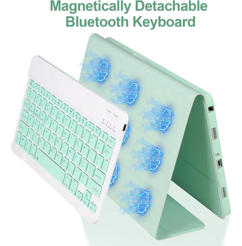Funda Con Teclado Para Samsung Galaxy Tab A11+/a9+ 11' Verde