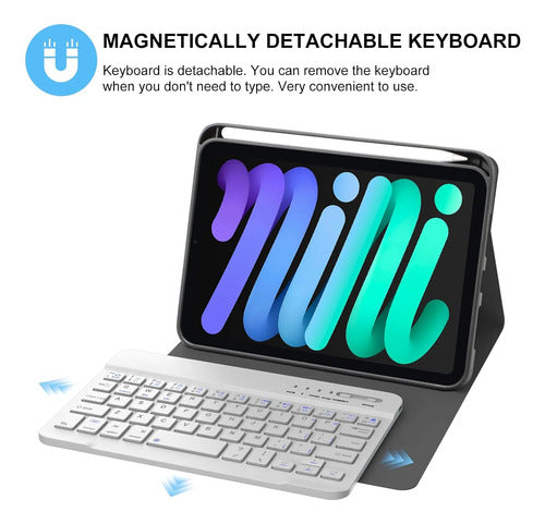 Funda Con Teclado Boriyuan Para iPad Mini Bluetooth Azul Marino