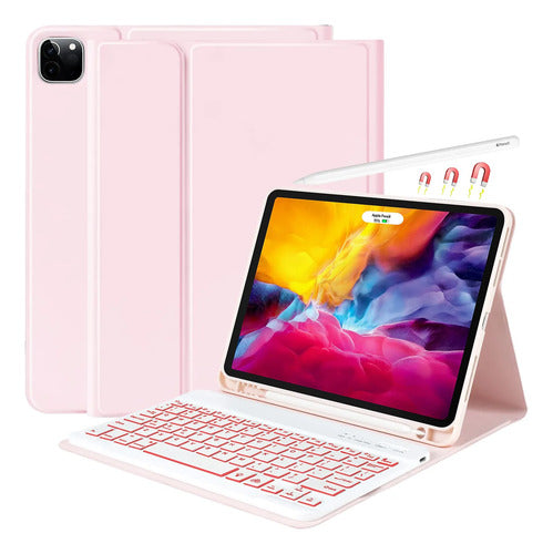 Funda Con Tecladopara iPad Pro Rosa