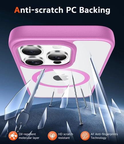 Funda Para iPhone 14 Pro Transparente Anti-amarilleo Rosa