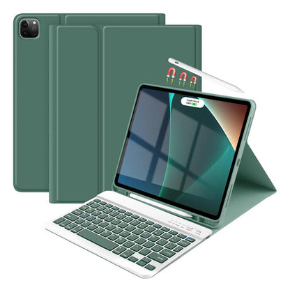 Funda Con Teclado Para iPad Air 13'' M4/m3/m2/pro 12.9 Verde Oscuro