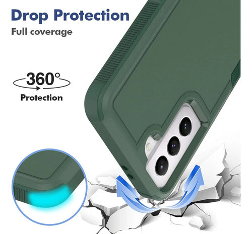 Funda Protectora Samsung Galaxy S21 5g Doble Capa Antigolpes Verde Oscuro Liso
