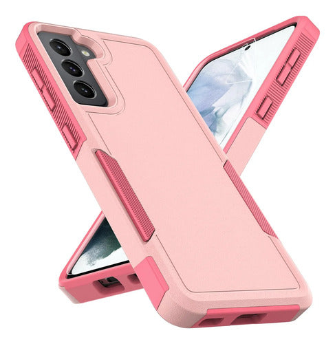Funda Protectora Samsung Galaxy S21 5g Doble Capa Antigolpes Rosa Liso