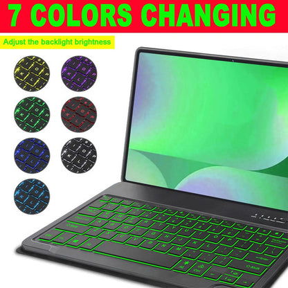 Funda Con Teclado Para Samsung Tab S10+/s9 Fe+/s9+/s8+/s7... Verde