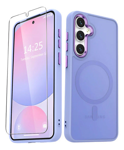 Funda Magnética Mate Para Samsung Galaxy S24 Fe, Lavanda Lavanda