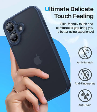 Funda Protectora Para iPhone 16, Antigolpes Azul Marino