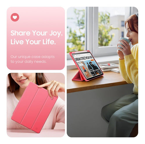 Funda Para iPad (a16) De 2022 Y 2025 11' Y 10.9' Rosa Chicle