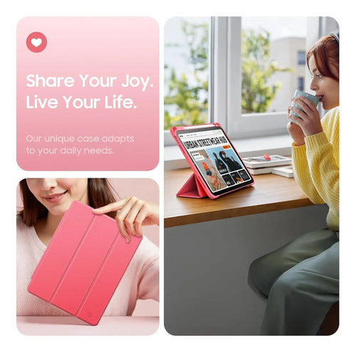Funda Para iPad (a16) De 2022 Y 2025 11' Y 10.9' Rosa Chicle