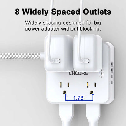 Protector De Energía Trenzado Con Entradas Usb De Marca X