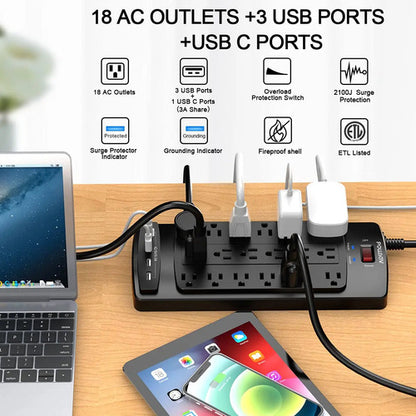 Regleta Inteligente 18 Tomas Y 4 Usb