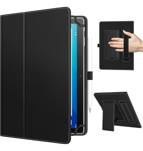 Funda Universal Para Tablet 10.1 Con Soporte Y Correa Negro