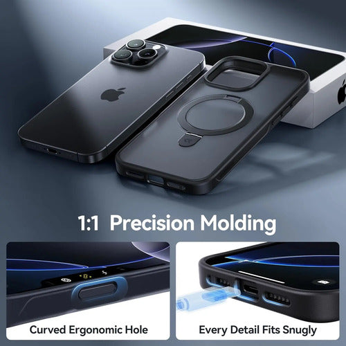 Funda Para iPhone 16 Pro Max Con Soporte Magnética. Negro