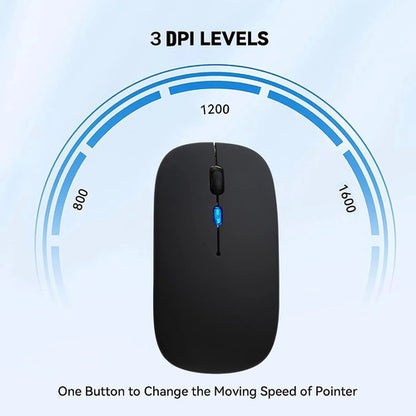 Mouse Inalámbrico Bluetooth Recargable Led Dual Mode Negro