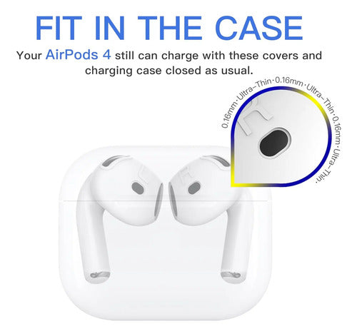 3 Pares De Cubiertas Para AirPods 4 Anti Rasguños Blanco