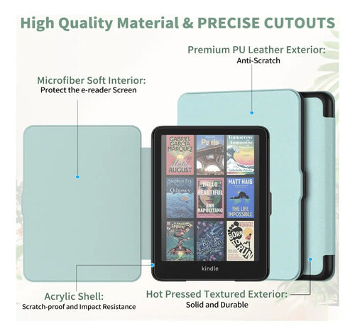 Funda Premium Para Kindle Paperwhite Verde Claro