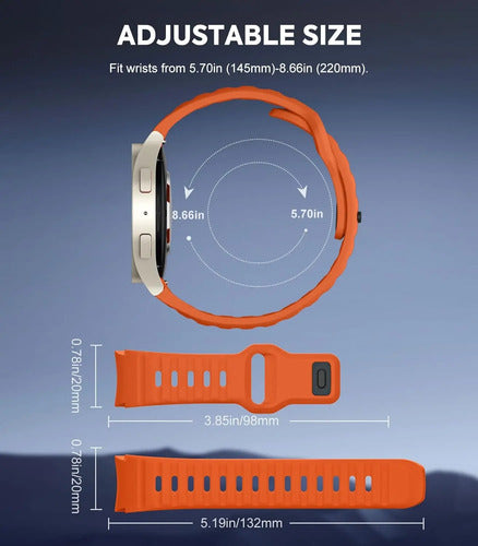 Correa Deportiva Moko Compatible Con Samsung Galaxy Watch Naranja 2.997 Cm
