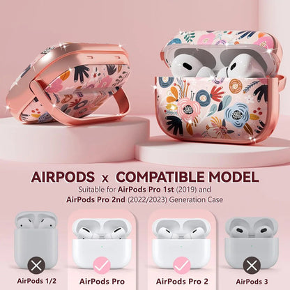 Funda Estuche Para AirPods Pro 2da Gen Con Bloqueo Rosa