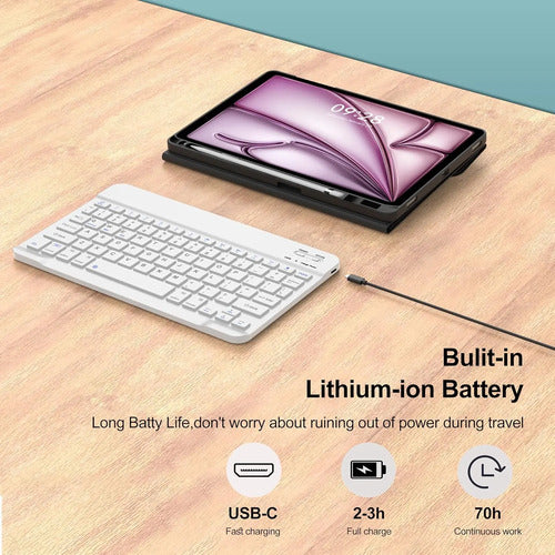 Funda Con Tecladopara iPad Air 11'' Y Pro 11'... Rosa Oscuro