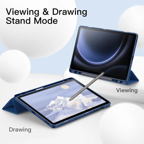 Funda Jetech Para Samsung Galaxy Tab S10 Lite / S10 Fe / ... Azul Marino Lisa