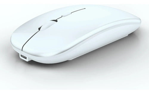 Mouse Inalámbrico Bluetooth Recargable Led Dual Mode Bright White