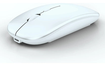 Mouse Inalámbrico Bluetooth Recargable Led Dual Mode Bright White