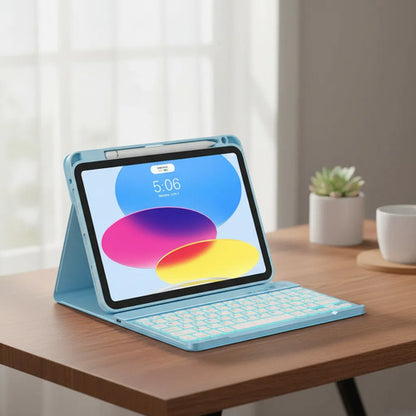 Funda Con Teclado Para iPad A16 11th 10th Gen Azul