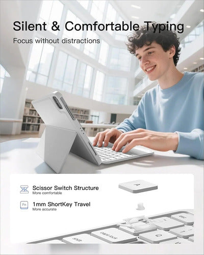 Funda Con Teclado Para iPad 11th/10th Gen, Air 11 Blanco